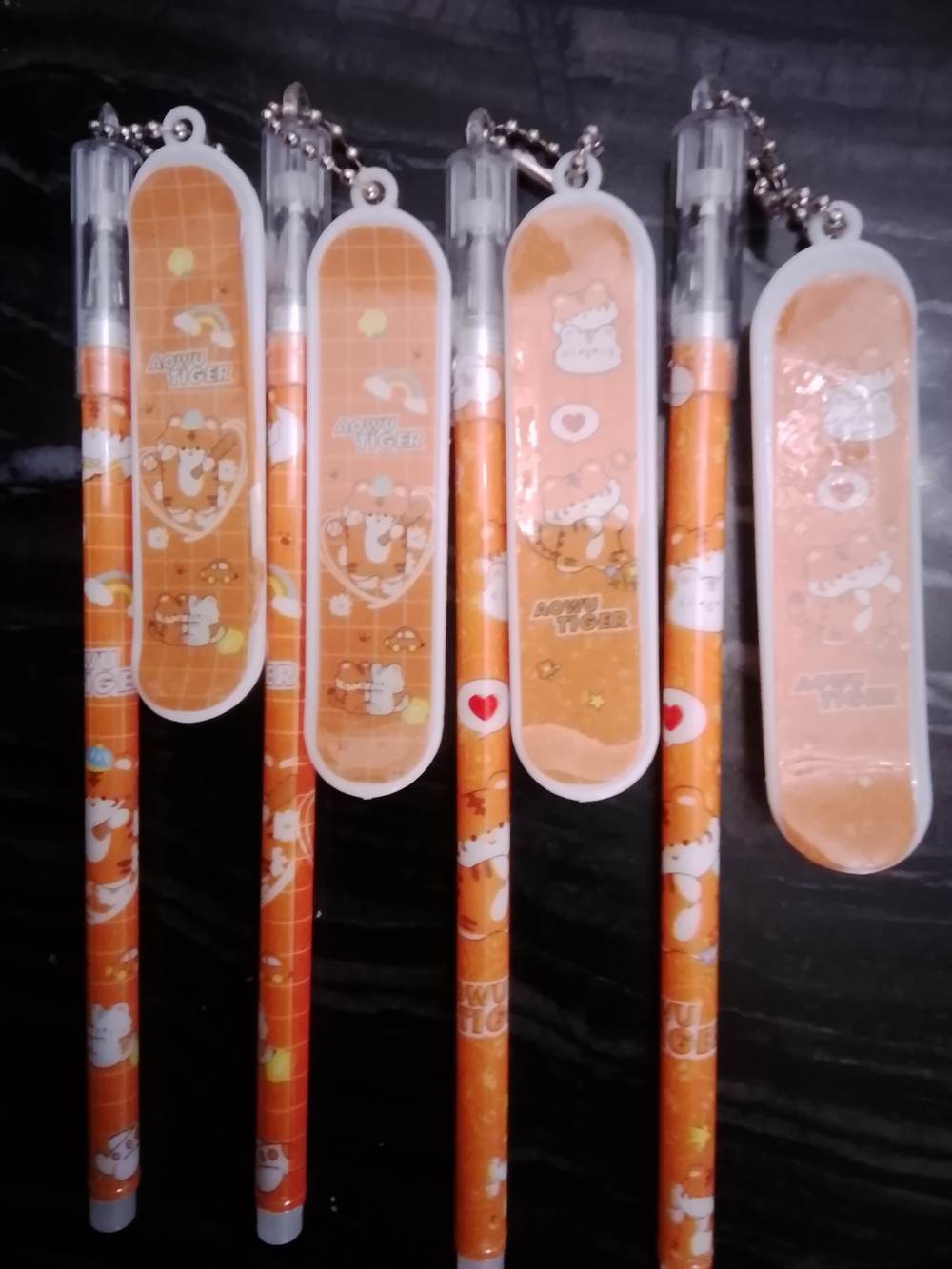 Aowu Tiger Erasable Skateboard Gel Pens Set Of 4